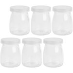 Lot 6 pot de yaourt en verre avec 6 couvercles en pp toutes compatible toute yaouthiere