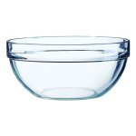 Lot de 6 saladiers empliables en verre tremp� 625cl - 140 x 64 mm .