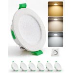 Lot de 6 spot led encastrable dimmable 5w 68mm - 80mm d�coupe 2700k / 4000k / 6000k r�glable salle de ...