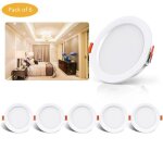 Lot de 6 spot led encastrable - bleosan - blanc neutre - extra plat - 7w - 4000k