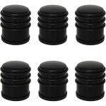 Lot de 6 stop - portes / bloc porte - solide & pratique - m�tal noir 7x7cm