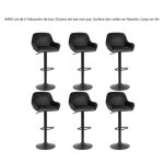 Lot de 6 tabourets de bar aimei - chaises de bar noir pur - surface des selles en velours - corps en ... Lot de 6 tabourets de bar aimei - chaises de bar noir pur - surface des selles en velours - corps en ...