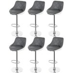 Lot de 6 tabourets bar chaises pour restaurant bar gris blanc moderne hauteur 85 - 105cm