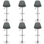 Lot de 6 tabourets de bar gris contemporains en simili cuir - errolves - l37. 5 * p33. 5 * h83 / 103 ...