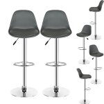 Lot de 6 tabourets de bar haut chaise de bar pu chrome pivoant hauteur rglable - l 37. 5 x p 33. 5 cm ...