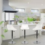 Lot de 6 tabourets de bar simili blanc pivotant à 360° style contemporain chaise de bar avec dossier Lot de 6 tabourets de bar simili blanc pivotant à 360° style contemporain chaise de bar avec dossier