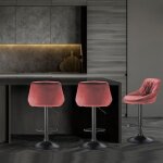 Lot de 6 tabouret de bar en velours rose - qifashma - réglable en hauteur - capacité de charge 120kg Lot de 6 tabouret de bar en velours rose - qifashma - réglable en hauteur - capacité de charge 120kg
