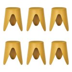 Lot de 6 tabourets empilables eve 46cm jaune moutarde Lot de 6 tabourets empilables eve 46cm jaune moutarde