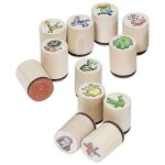 Lot de 6 tampons encreurs en bois animaux - marque - modèle - couleur beige - pour enfant - mixte Lot de 6 tampons encreurs en bois animaux - marque - modèle - couleur beige - pour enfant - mixte