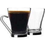 Lot 6 tasses � caf� verre cappuccino mug � th� avec anse en m�tal 220 ml
