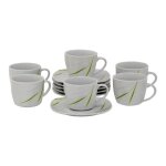 Lot de 6 tasses � espresso 10cl avec soucoupe � espresso 121cm aviva