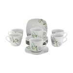 Lot de 6 tasses � espresso 11cl avec soucoupe � espresso 123cm mirage