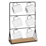 Lot de 6 tasses sur rack mia 30cm transparent Lot de 6 tasses sur rack mia 30cm transparent