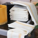 Lot de 6 torchons m�tis lin - coton brasserie