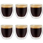 Lot de 6 verres  expresso  double paroi tasse  cafe verres thermiques  effet flottant verre espresso ...