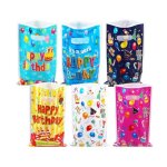 Sacs de cadeau - anniversaire - lot de 60 - 6 couleurs - 25cm x 165cm - non toxique