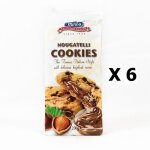 Merba nougatelli - lot 6x cookies p�pite chocolat fourrage noisette - merba nougatelli - paquet 200g