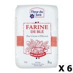 Fleur du jura - lot 6x farine t55 blé tendre 100% français - fleur du jura - paquet 1kg Fleur du jura - lot 6x farine t55 blé tendre 100% français - fleur du jura - paquet 1kg