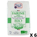 Fleur du jura - lot 6x farine t80 semi - compl�te bio 100% bl�s fran�ais - fleur du jura - paquet 1kg ...