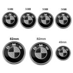 Lot de 7 bmw carbone logo noir et blanc embl�me centre de roue enjoliveur de roue 82mm + 74mm