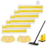 Lot de 7 chiffons microfibre compatibles karcher easyfix sc1 - sc5 bonnettes pour nettoyeur vapeur