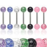 Lot 7 piercings langue mael paillettes acier chirurgical inoxydable anti allergique barbell lovepiercing ... Lot 7 piercings langue mael paillettes acier chirurgical inoxydable anti allergique barbell lovepiercing ...