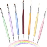 Lot de 7 pinceaux pour nail artpinceaux de peinture avec pinceau pour vernis � onglespinceau pour vernis ...