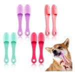 Lot de 8 brosses  dents pour chien - brosse  dents pour chien - en silicone - petits chiens et chats ...