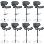 Lot de 8 chaises de bar papillon grises - quiienclee - 49 * 46 * 85 - 105 cm - m�tal - simili - contemporain ...
