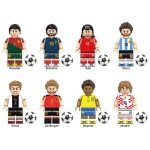 Lot de 8 figurines collection stars du football figurines mini accessoire parfait pour stades en briques ...