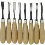 Lot de 8 gouges professionnels pour sculpture sur bois - kit doutils pour charpentiers tourneurs de bois ...