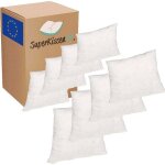 Lot de 8 oreillers moelleu - superkissen24. - coussin avec garnissage fibre polyester - hypoallergenique ...