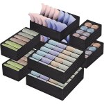 Lot de 8 organisateurs de lingerie non tiss�s bo�tes pour soutiens - gorge - culottes - chaussettes noir ...