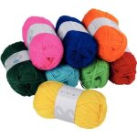 Lot de 8 pelotes de laine de 50 g couleurs assorties