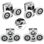 Lot de 8 roulettes doubles pour porte de douche coulissante À 2 roues de 23 mm de diamètre en alliage ... Lot de 8 roulettes doubles pour porte de douche coulissante À 2 roues de 23 mm de diamètre en alliage ...