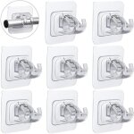 Lot de 8 supports adh�sifs pour tringle � rideaux - sans per�age - pour salle de bain et h�tel[a125]