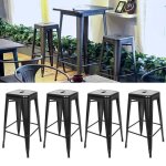 Lot de 8 tabourets de bar chaise haute industriel empilable maison resto cuisine comptoir mtal 106 (l) ...