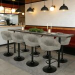 Lot de 8 tabouret de bar pipipoxerchaise de bar en tissu linr�glable en hauteur et pivotant � 360�52x40x85 ...