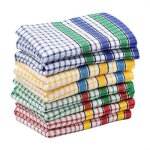 Lot de 8 torchons 64 * 42cm - torchons serviettes de cuisine - rouge vert jaune bleu