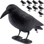 Lot de 9 corbeaux factices artecsis - corbeau anti - pigeon leurre de jardin en plastique noir