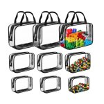 Lot de 9 sacs de rangement étanches en pvc transparent avec fermeture éclair pour blocs de construction ... Lot de 9 sacs de rangement étanches en pvc transparent avec fermeture éclair pour blocs de construction ...