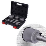 Lot de 9 scies cloches - avec tige sds plus arbor - 30 / 40 / 68 / 80 / 100 mm pour per�age de b�ton ...