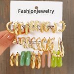 Lot boucle doreille femme tendance mode bijoux fantaisie dor accessoire fille femme cadeau