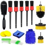 Lot de brosse nettoyage voiture professionnel kit pinceaux brosse de jantes pour extrieur interieur ...