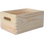 Lot de caisses de rangement en bois - svatv - 2 pi�ces - 30x20x14 cm - poign�es int�gr�es - bois de pin ...