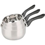 Lot de casseroles en acier inoxydable - sightmark - �16 18 et 20 cm - tous feux dont induction - triple ...
