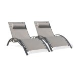 Lot composé de 2 bains de soleil cl76grey (pré - montés) empilables Lot composé de 2 bains de soleil cl76grey (pré - montés) empilables