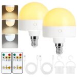 Lot de2ampoules rechargeables avec minuteur et télécommandeampoules à piles à intensité variable avec ... Lot de2ampoules rechargeables avec minuteur et télécommandeampoules à piles à intensité variable avec ...