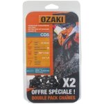 Lot de deux cha�nes de tron�onneuse ozaki - 3 / 8 lp e52 - sous coque semi carr�e