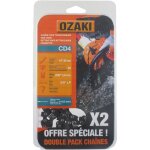 Lot de deux cha�nes de tron�onneuse ozaki sous coque semi carr�e:
